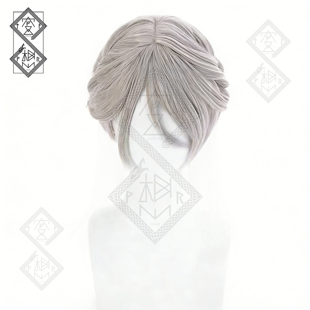 Identity V Bloody Queen Mary Cosplay Wig – Promise Day Styled Anime Wig with Hair Bun Clip Accessories