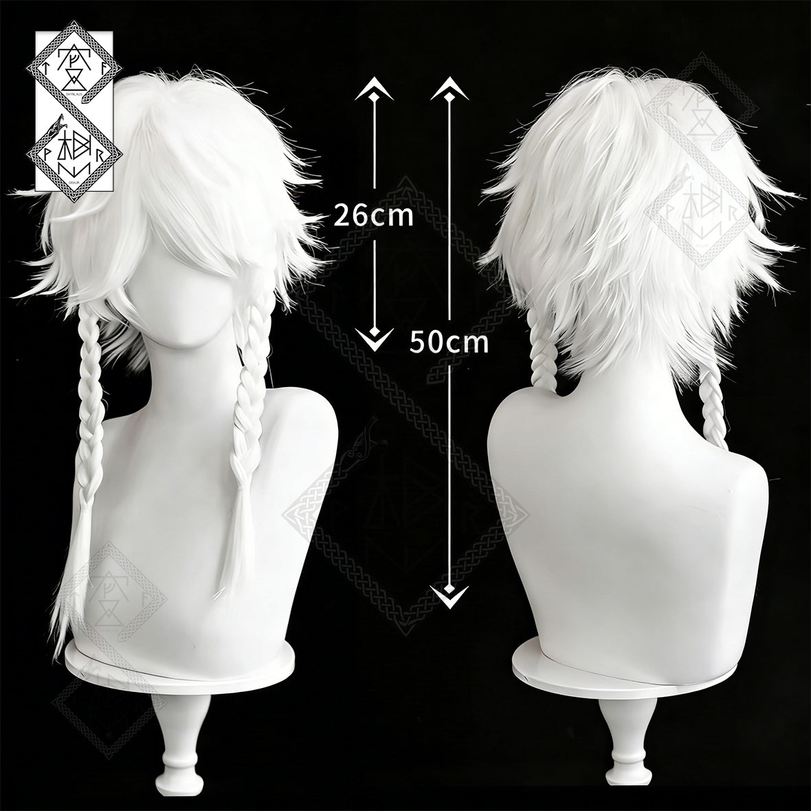 Identity V Seer Cosplay Wig White Prophet Anime Wig Heat Resistant Synthetic Hair for Halloween Costume Party(Ver.2 Warm White)