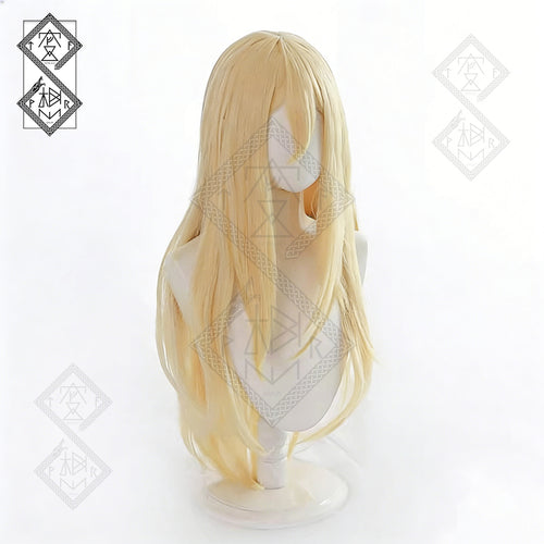 Angels of Death Rachel Gardner Cosplay Wig Long Blonde Anime Wig with Side Bangs Heat Resistant Fiber