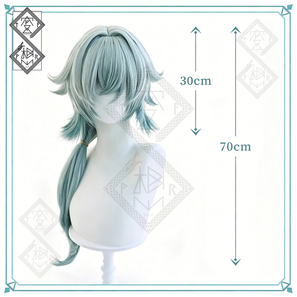 Honkai: Star Rail Anaxa Cosplay Wig Gradient Blue Purple Anime Wig Heat Resistant Halloween Costume Wig