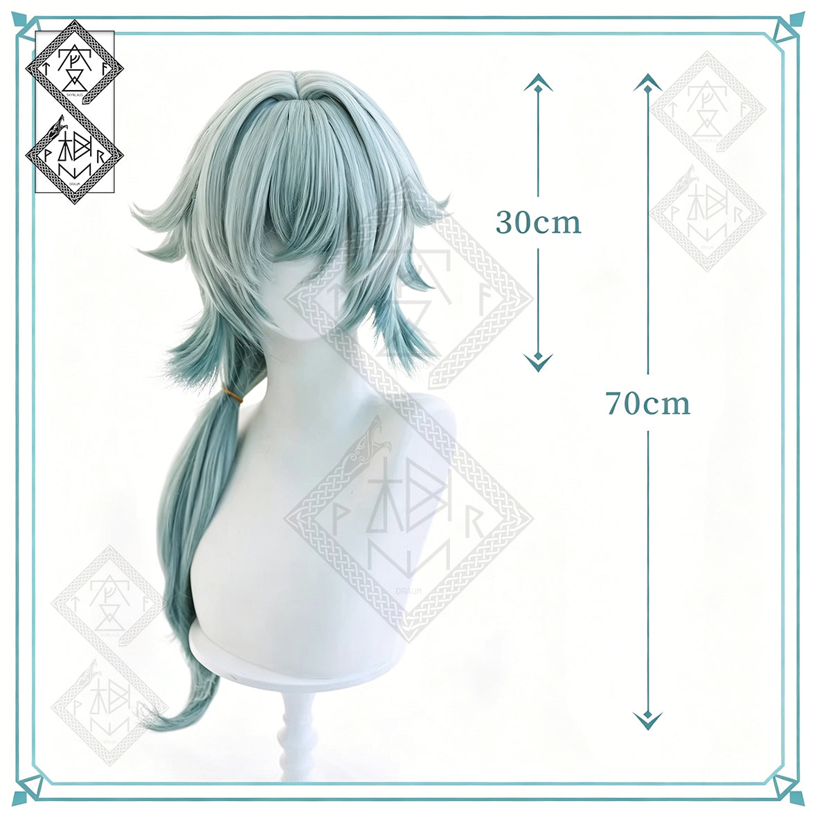 Honkai: Star Rail Anaxa Cosplay Wig Gradient Blue Purple Anime Wig Heat Resistant Halloween Costume Wig
