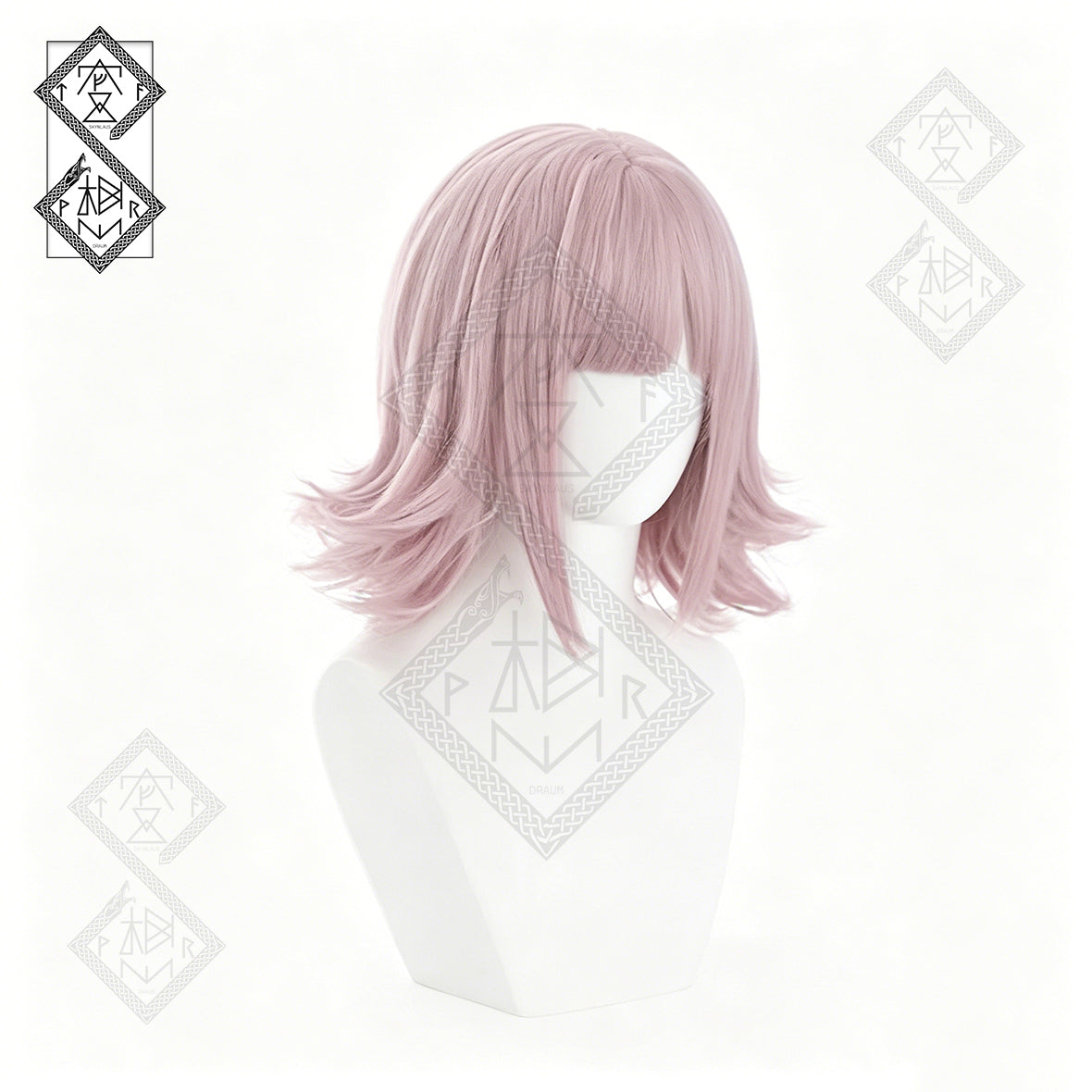 Danganronpa Chiaki Nanami Cosplay Wig Pink Short Bob Anime Wig Face Shape Slim