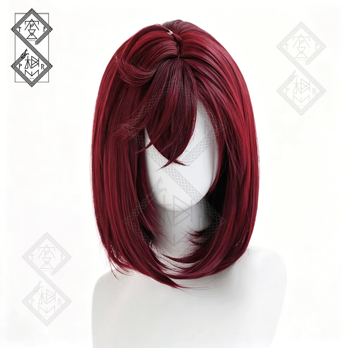 Dandadan Momo Ayase Cosplay Wig Dark Red Short Bob Anime Wig Halloween Costume Hair for Women