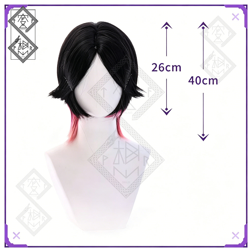 Valorant Clove Cosplay Wig Tri-Color Gradient Synthetic Anime Wig Halloween Costume Wig for Women