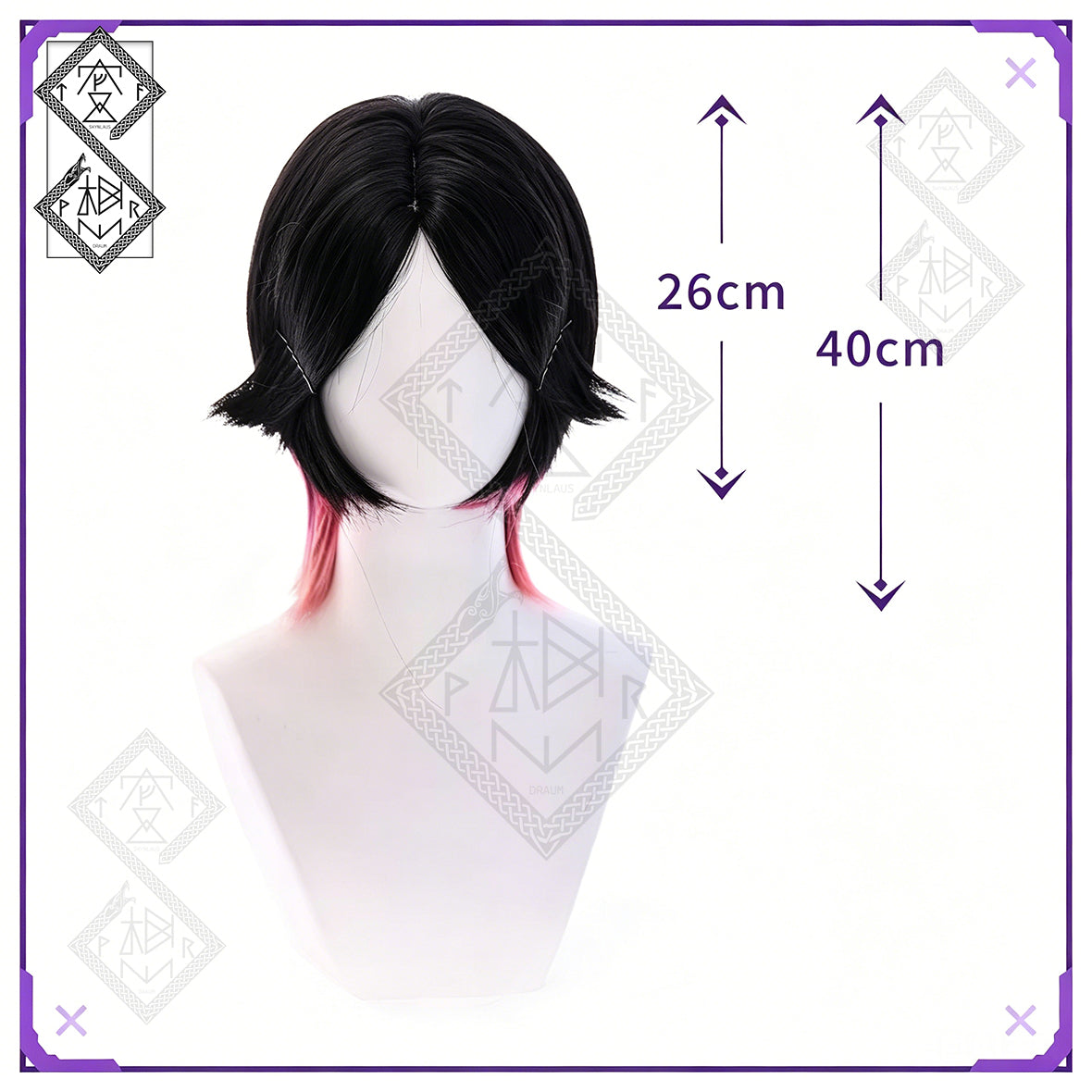 Valorant Clove Cosplay Wig Tri-Color Gradient Synthetic Anime Wig Halloween Costume Wig for Women