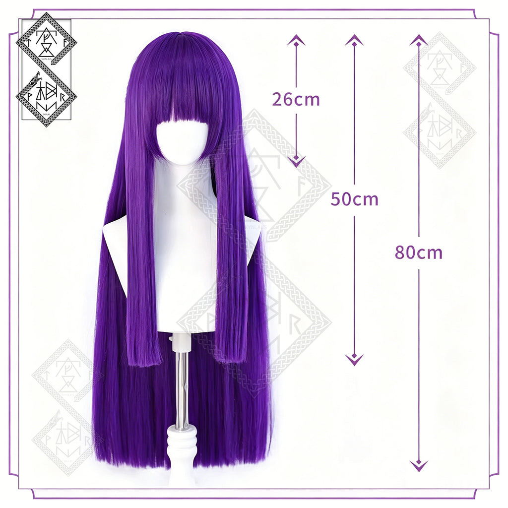 Frieren: Beyond Journey’s End Fern Cosplay Wig Purple Long Straight Anime Wig Heat Resistant Synthetic Hair for Women Halloween Costume