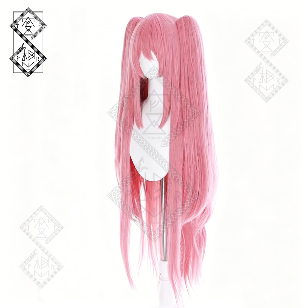 Krul Tepes Cosplay Wig Seraph of the End Twin Ponytail Pink Wig Claw Clip Anime Costume Hair Heat Resistant Synthetic