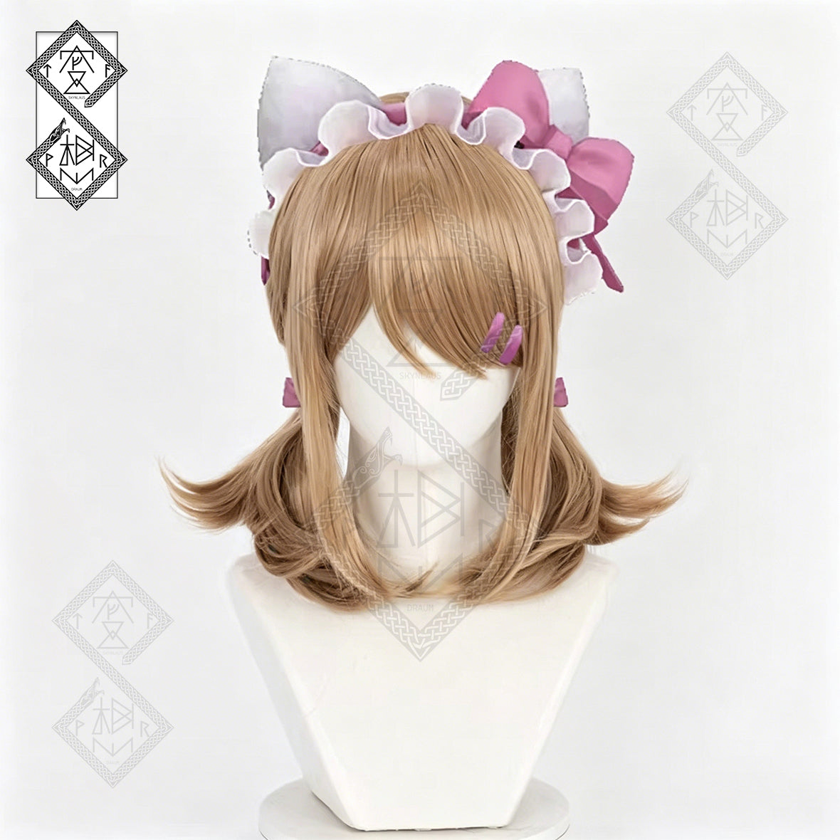 Identity V Gardener Emma Woods Sanrio Collaboration Cosplay Wig – Synthetic Heat Resistant Anime Costume Hair for Halloween & Comic Con