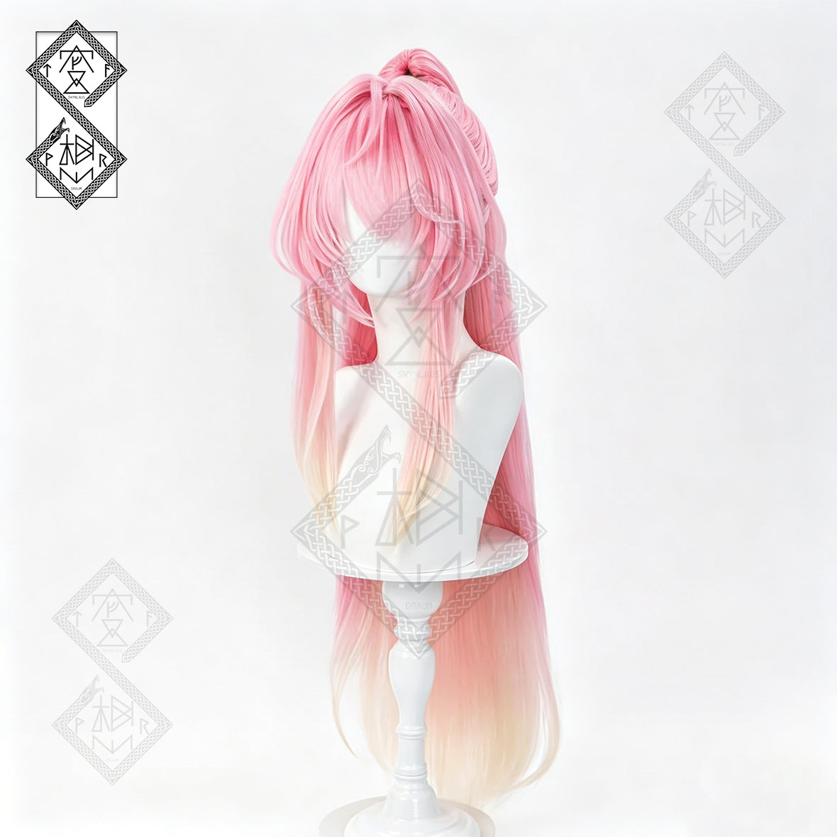 Aemeath Inspired Cosplay Wig from Wuthering Waves – 3 Layer Gradient Ponytail Wig, Heat Resistant Synthetic Anime Wig for Women Halloween Costume
