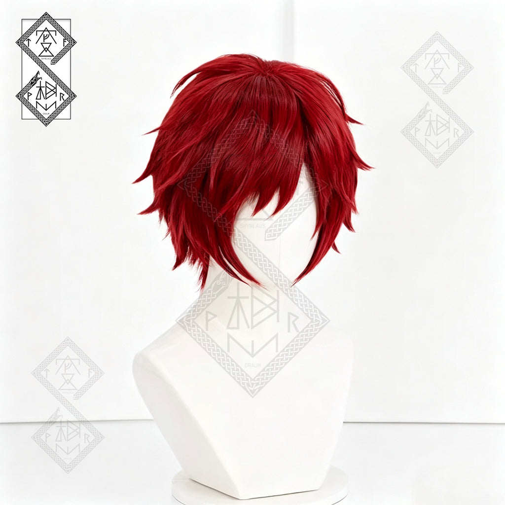 Gaara Cosplay Wig Inspired by Naruto – Short Red Anime Wig for Halloween Costume & Comic Con