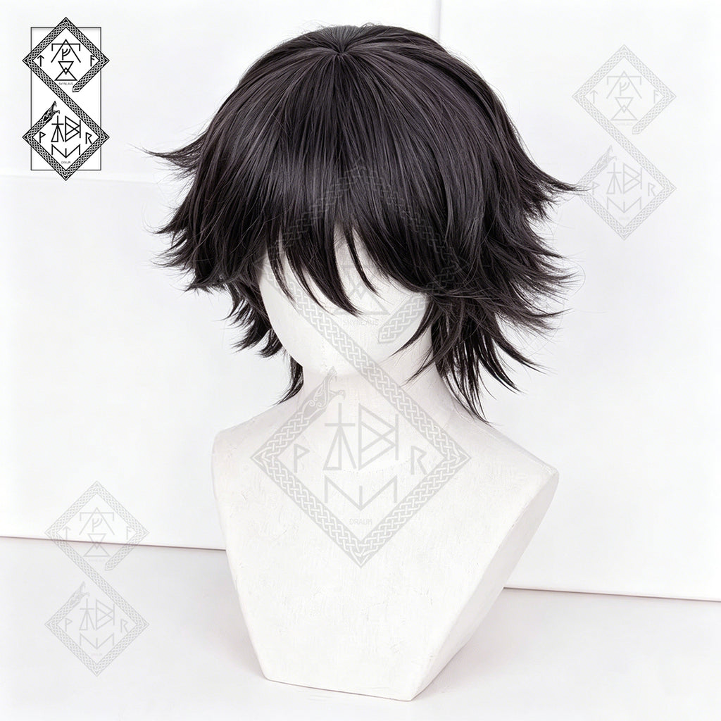 Edogawa Ranpo Cosplay Wig – Bungo Stray Dogs Anime Wig, Short Dark Green Hair, Heat Resistant Synthetic Wig for Halloween & Comic Con