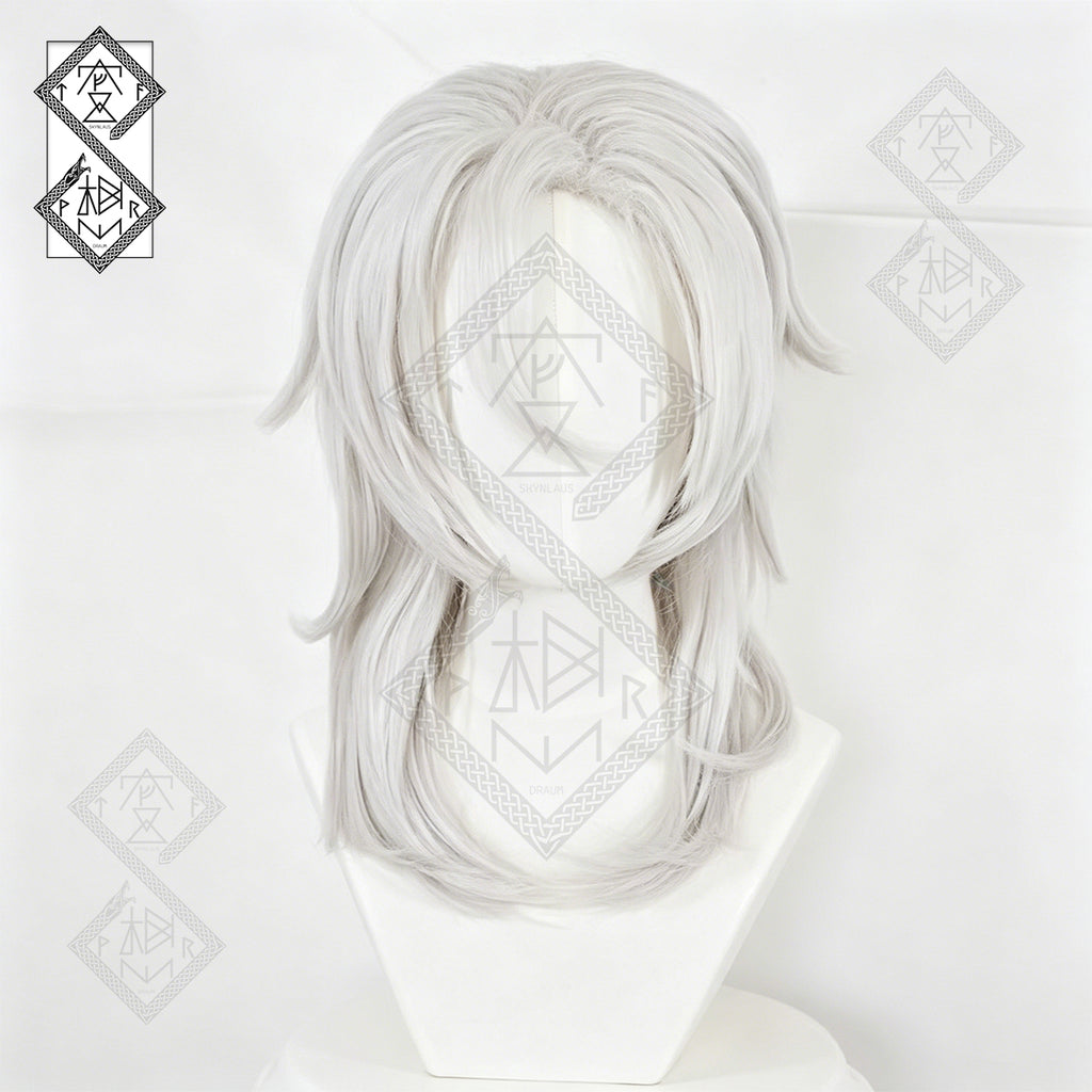 Demon Slayer Tengen Uzui Wig Cosplay | Anime Kimetsu no Yaiba Sound Hashira Long White Ponytail Wig for Halloween Costume