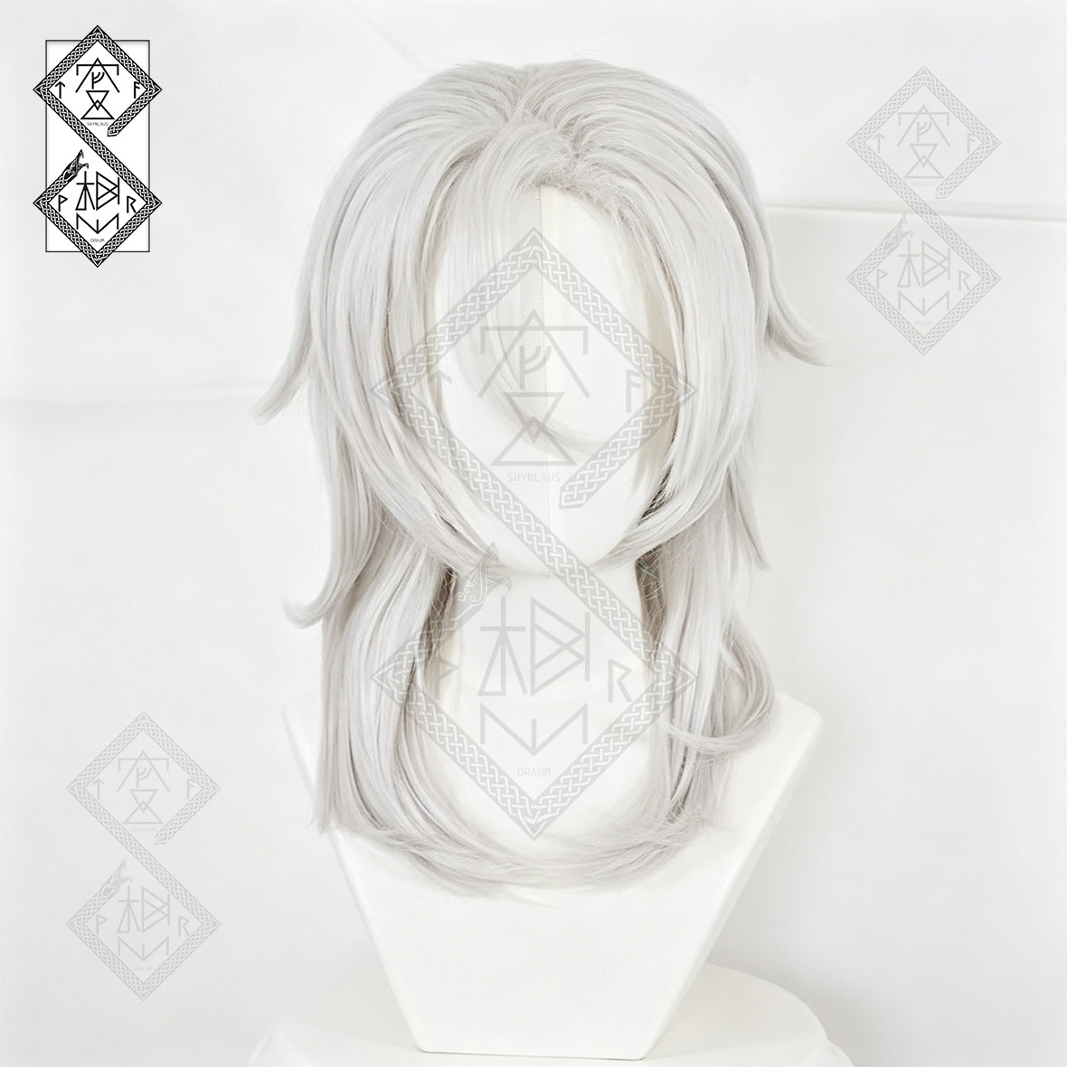 Demon Slayer Tengen Uzui Wig Cosplay | Anime Kimetsu no Yaiba Sound Hashira Long White Ponytail Wig for Halloween Costume