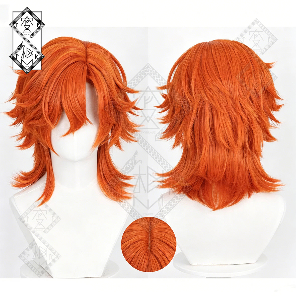 Nick Wilde Cosplay Wig Set – Zootopia 2 Inspired Fox Hair Wig with Ears & Wolf Tail Costume Accessories for Halloween & Comic Con(Ver.2 Wolf Tail Style)
