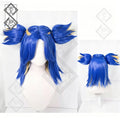 Valorant Neon Cosplay Wig – Blue Yellow Gradient Synthetic Anime Wig for Halloween Costume