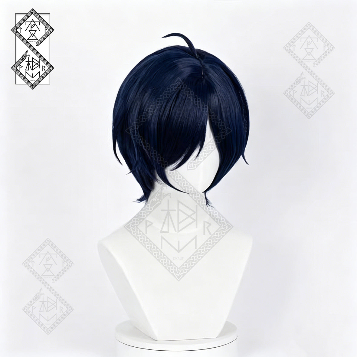 Persona 3 Makoto Yuki Cosplay Wig Blue Short Hair Halloween Anime Wig for Men Women