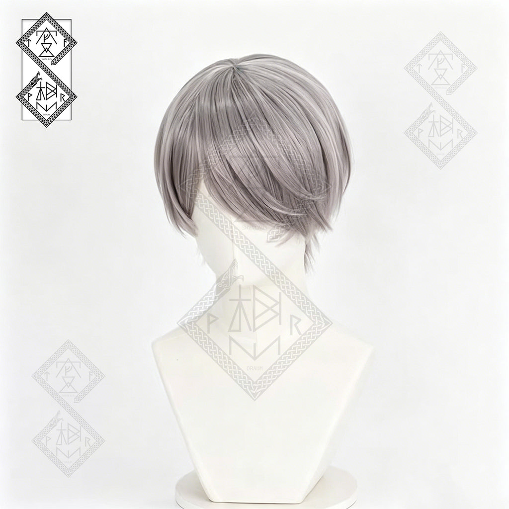 Persona 4 Yu Narukami Cosplay Wig Anime Short Gray Hair Wig