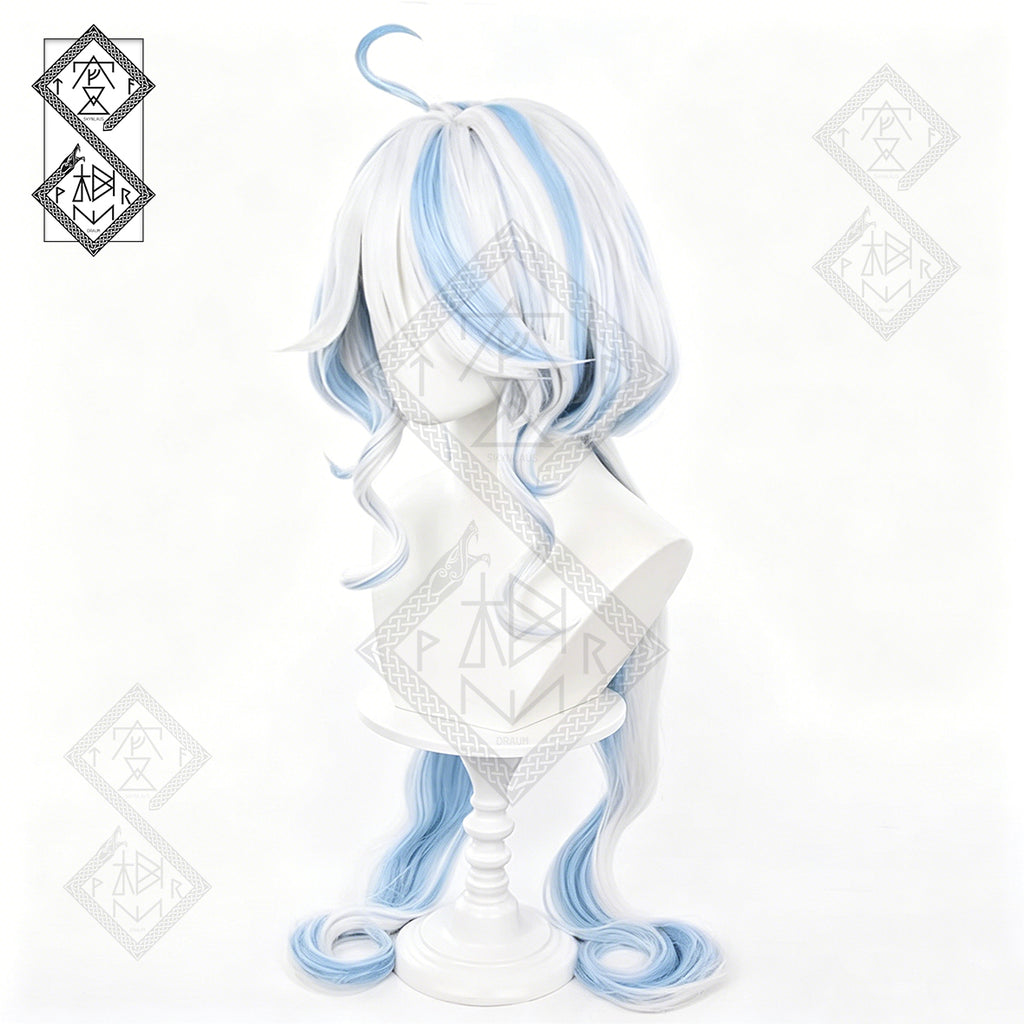 Furina Focalors Cosplay Wig Genshin Impact Hydro Archon Long Blue White Anime Wig
