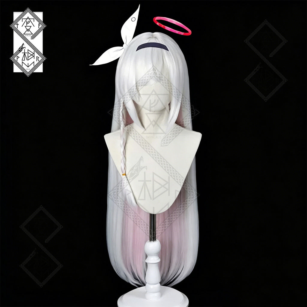 Black Arona Cosplay Wig – Blue Archive Long Black Anime Wig Heat Resistant Synthetic Hair