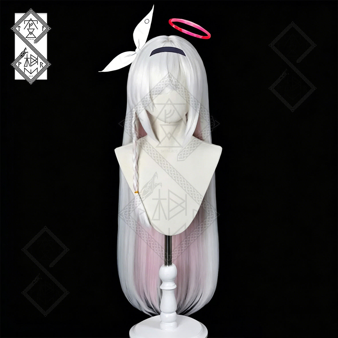 Black Arona Cosplay Wig – Blue Archive Long Black Anime Wig Heat Resistant Synthetic Hair