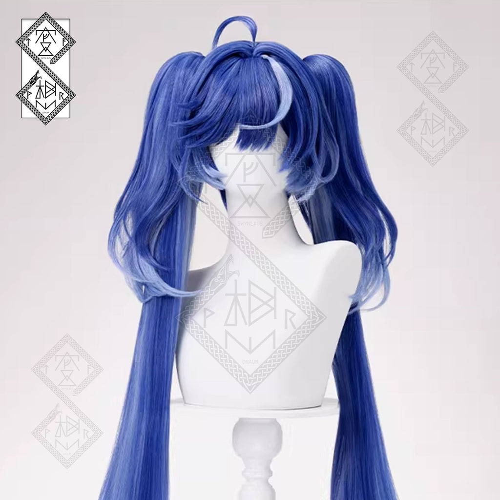 Wuthering Waves Iuno Cosplay Wig – Detachable Ponytail & Side Hairpiece, Realistic
