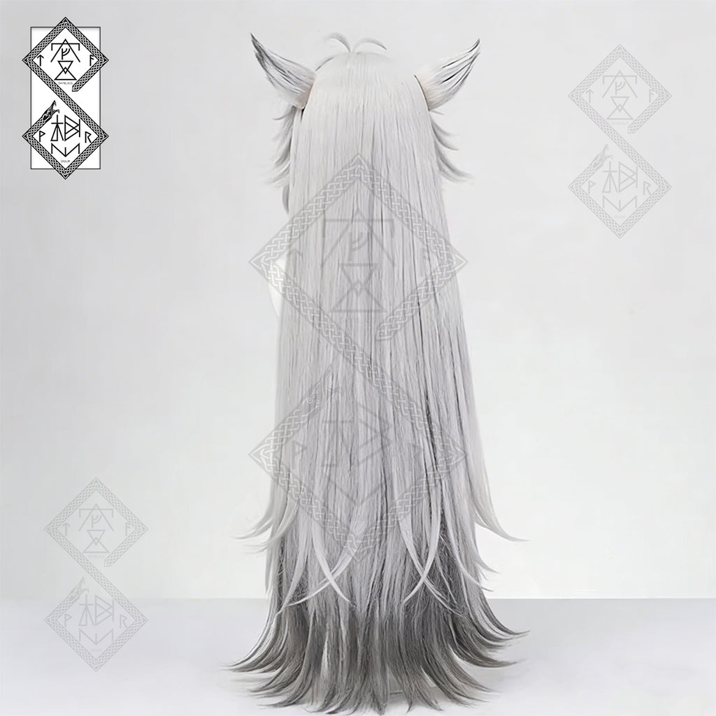 Arknights Lappland the Decadenza Cosplay Wig – Long Gradient Synthetic Hair(Wig & Ears Ver.2)
