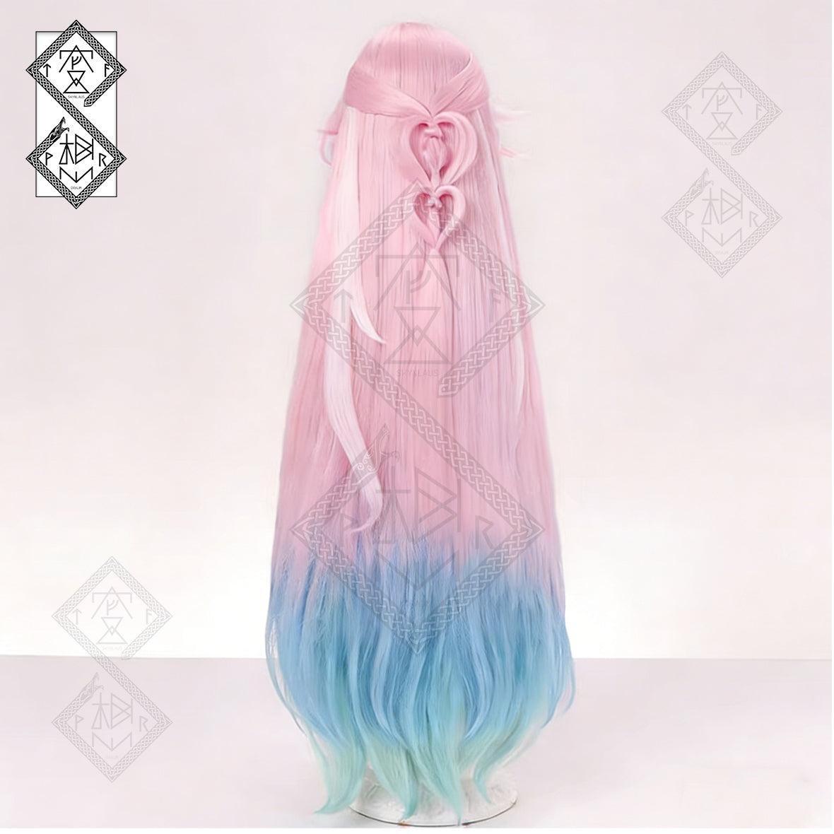 Honkai: Star Rail Great Cyrene Cosplay Wig – Long Pink Blue White Gradient Anime Wig, Heat Resistant Synthetic Hair