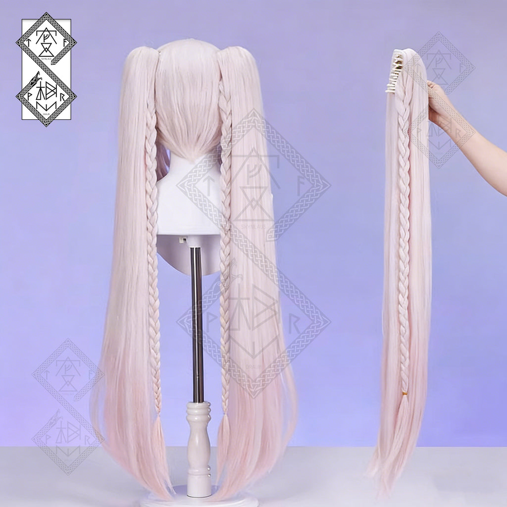 Honkai: Star Rail Sparkle Cosplay Wig – Pink Braided Twin Tails Synthetic Hair (Hanabi Sparkle Cos Wig)