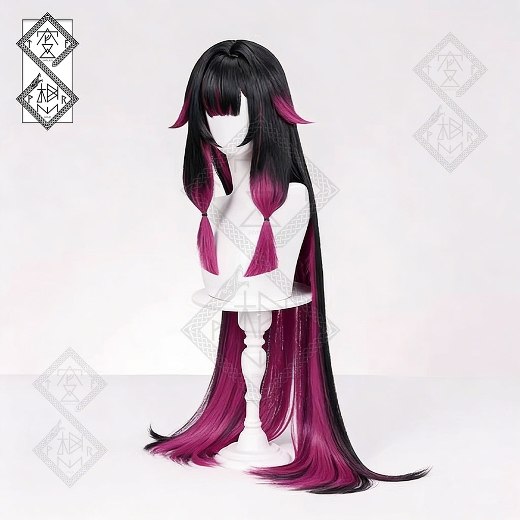 Genshin Impact Inspired Columbina Cosplay Wig – Blonde Gradient Wig with Sideburns, Heat Resistant Synthetic Fiber