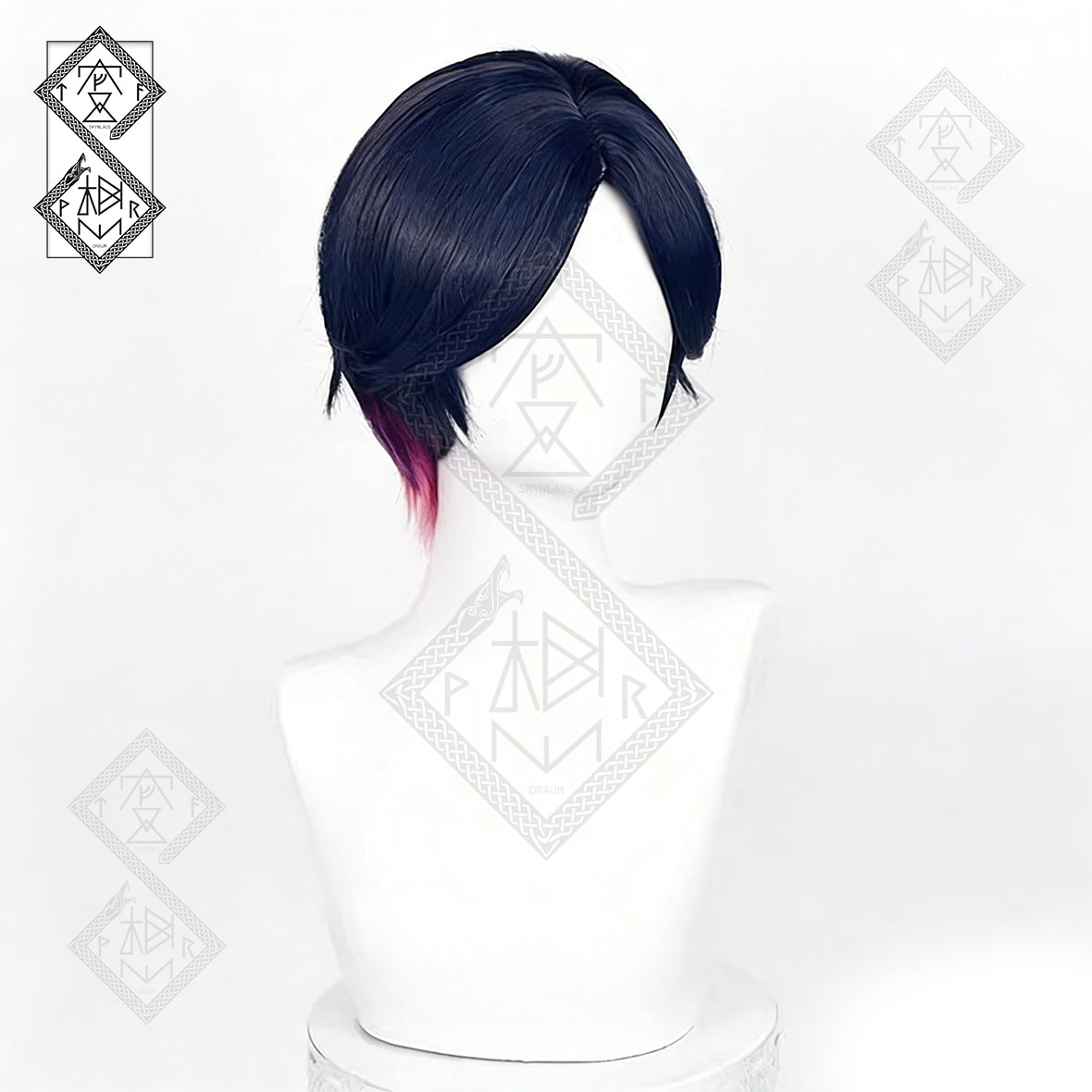 Valorant Clove Cosplay Wig Ombre Mixed Color Anime Wig Heat Resistant Synthetic Hair for Halloween Costume
