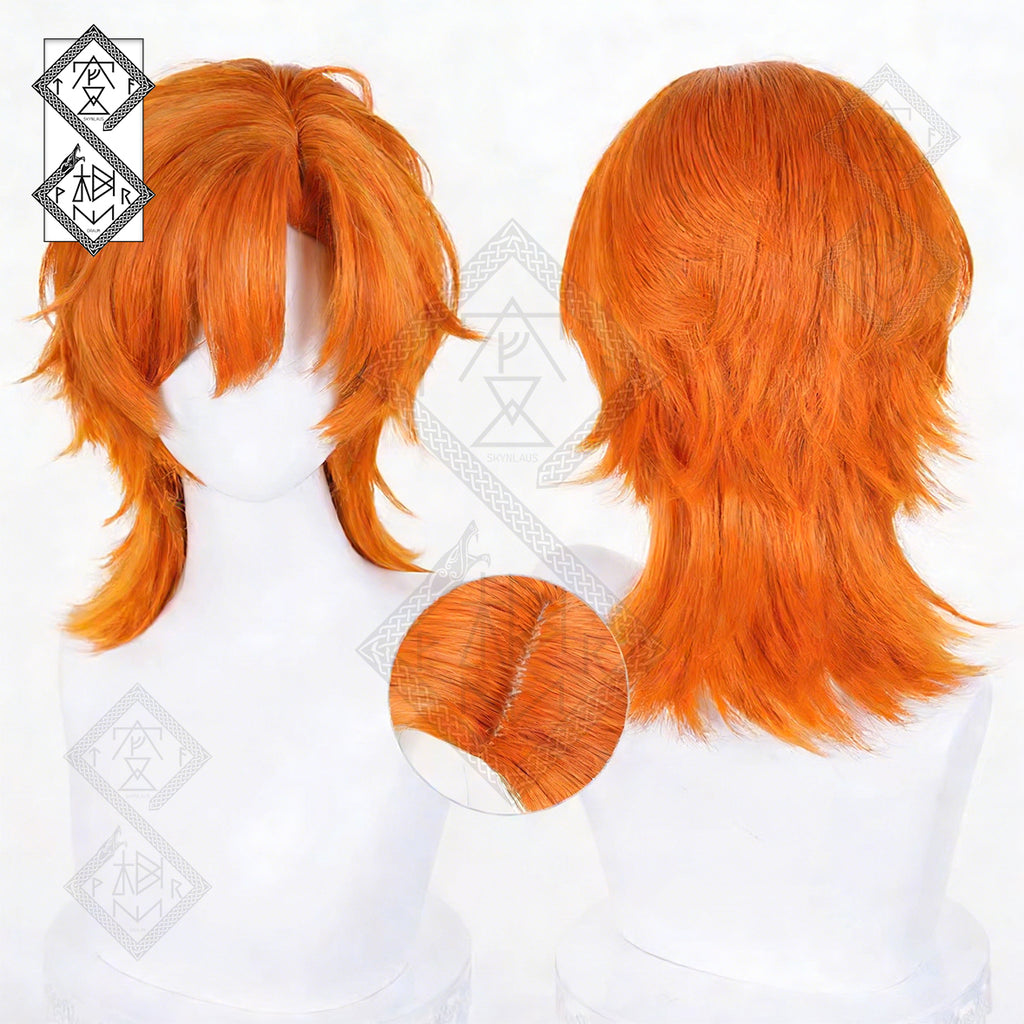 Zootopia 2 Nick Wilde Cosplay Wig Orange Mixed Color Anime Wig Heat Resistant Synthetic Hair(Style 2: Wolf Cut Version)