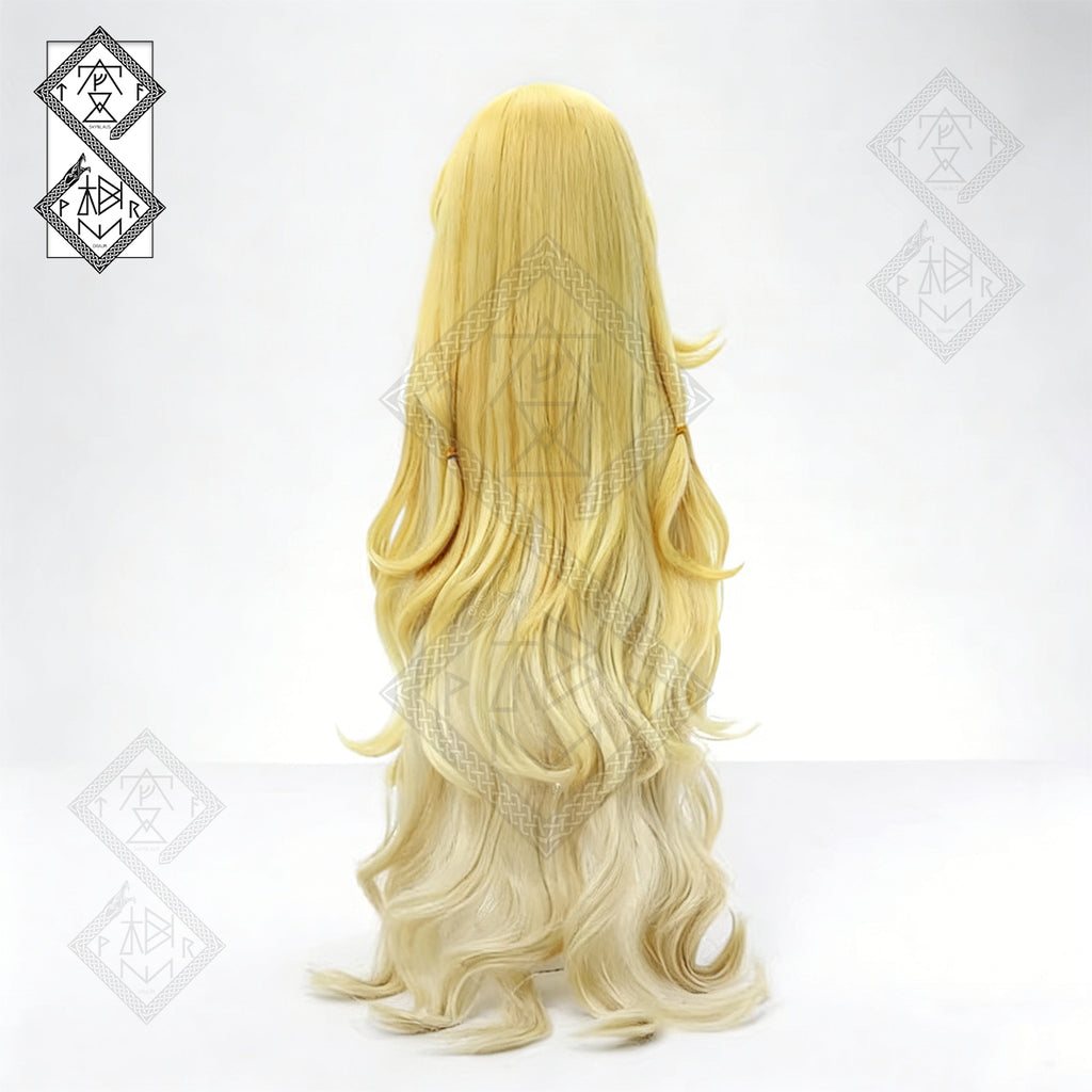 Honkai: Star Rail Phoebe Cosplay Wig – Layered Gradient Yellow Big Waves | Synthetic Anime Wig