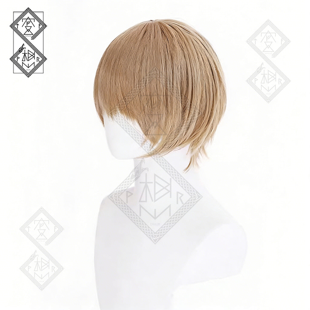 Gintama Okita Sougo Cosplay Wig Anime Silver White Wig Heat Resistant Synthetic Hair for Halloween Costume Party