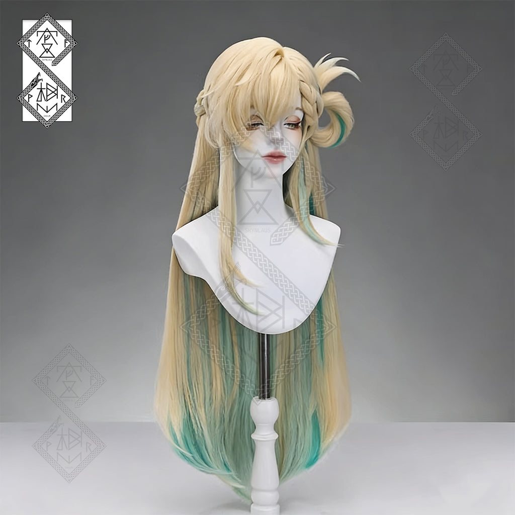Wuthering Waves Lynae Cosplay Wig – Gradient Braided Hair with Detachable Hair Rings