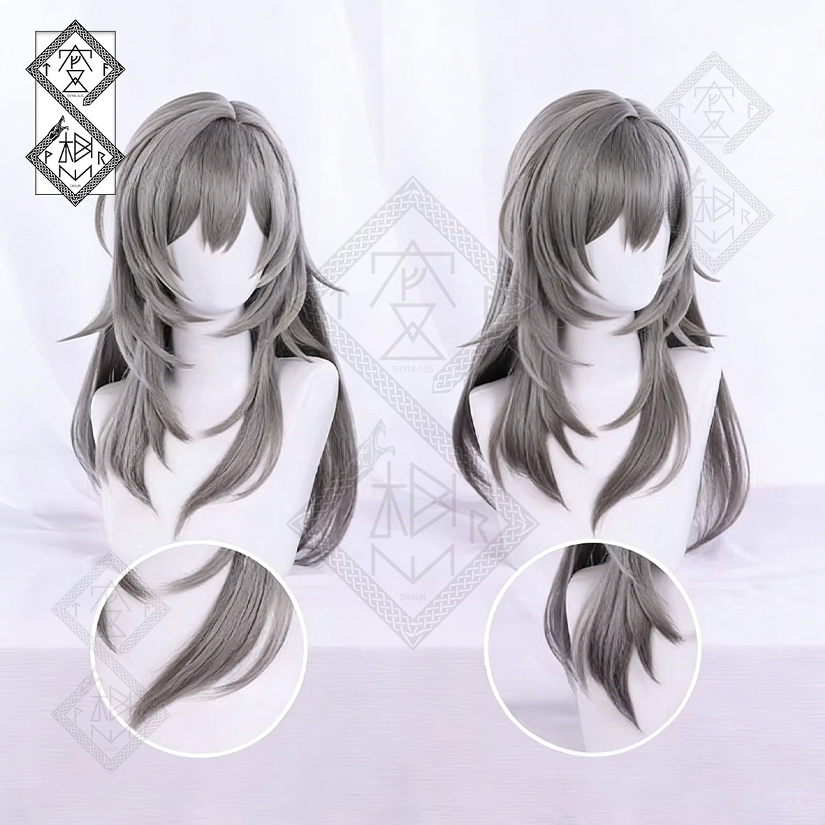 Honkai: Star Rail Stelle Cosplay Wig – Long Straight Silver Hair, Female Trailblazer Costume Prop(Solid Color Ver.1)