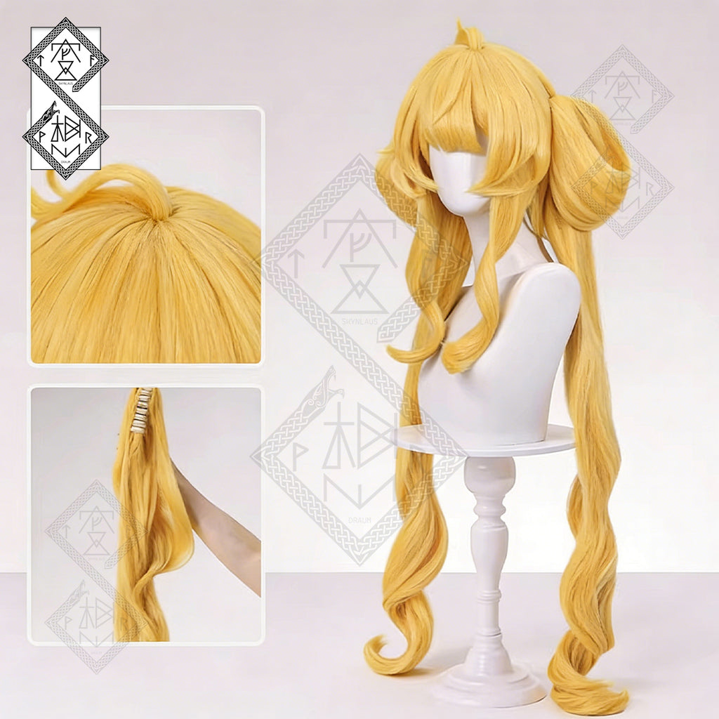 Arknights Leizi the Thunderbringer Cosplay Wig – Curly Hair with Realistic Scalp, Pre-Styled, Heat Resistant, Clip-In Design for Cosplay & Halloween