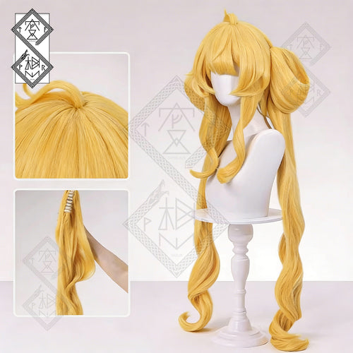 Arknights Leizi the Thunderbringer Cosplay Wig – Curly Hair with Realistic Scalp, Pre-Styled, Heat Resistant, Clip-In Design for Cosplay & Halloween