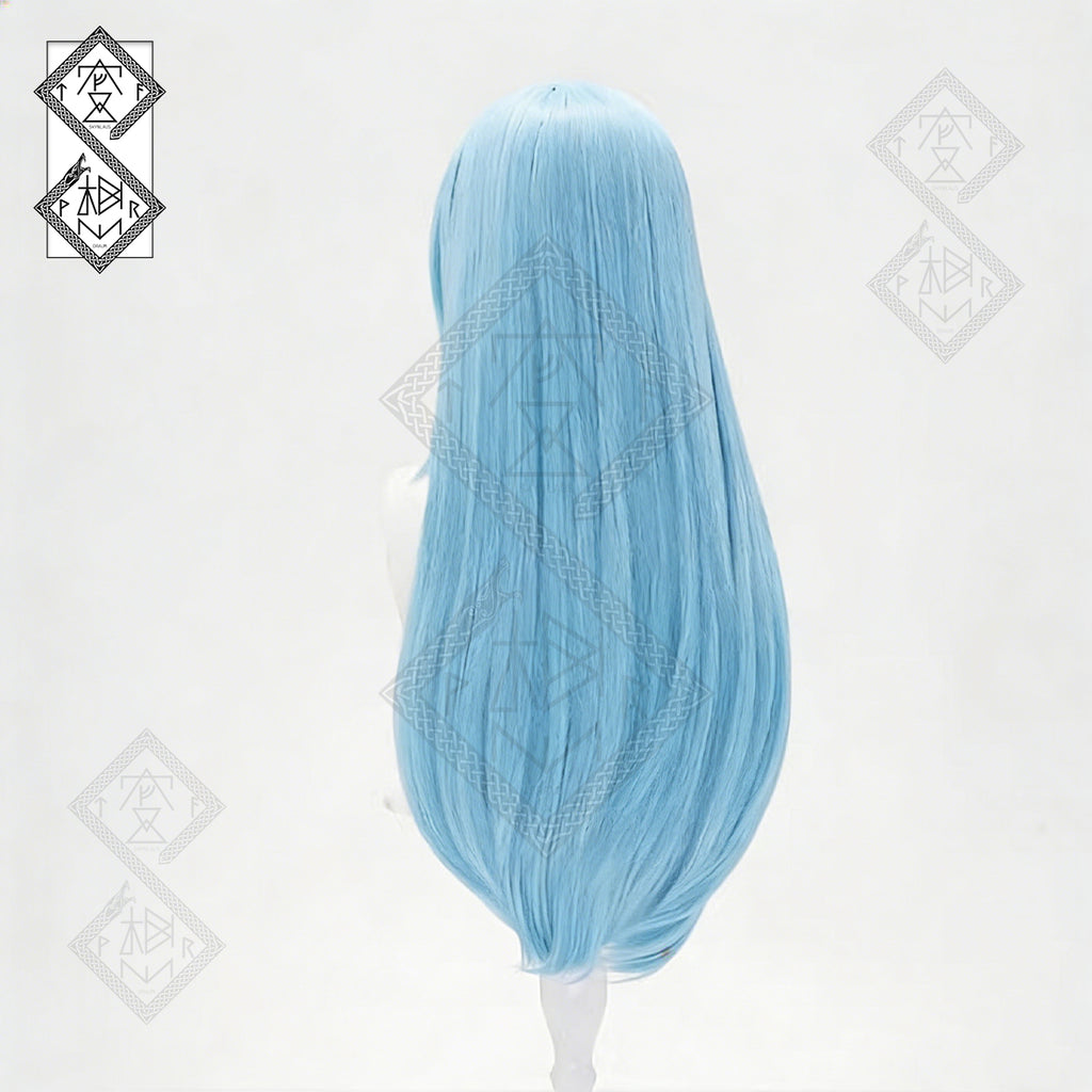Rimuru Tempest Demon Lord Cosplay Wig from That Time I Got Reincarnated as a Slime – Short Light Blue Wig with Bangs, Heat Resistant, Pre-Styled for Anime Cosplay & Halloween