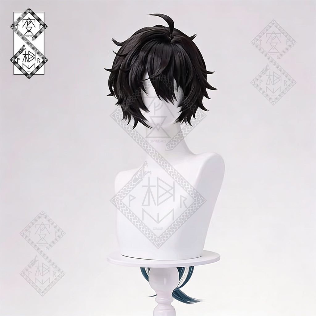 Honkai: Star Rail Dan Heng Imbibitor Lunae Cosplay Wig – Long Black Pre-Styled Heat Resistant Wig for Anime Cosplay & Halloween