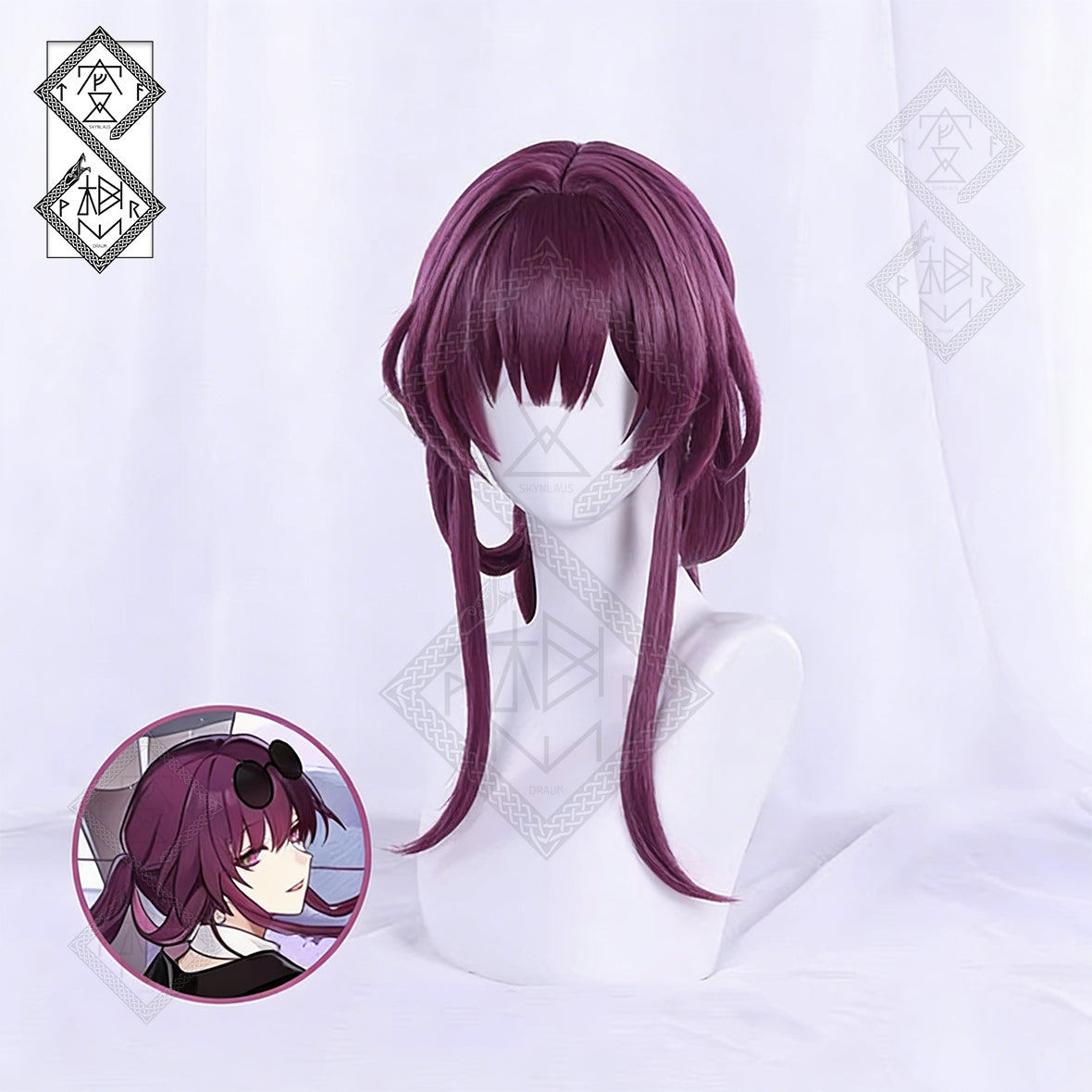 Honkai: Star Rail Kafka Cosplay Wig – Purple High Ponytail Synthetic Hair, Heat-Resistant Anime Costume Accessory for Women