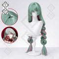 Wuthering Waves Phrolova Cosplay Wig – Twin Ponytails Braided Wig with Curly Bangs, Heat-Resistant Synthetic Anime Costume Hair