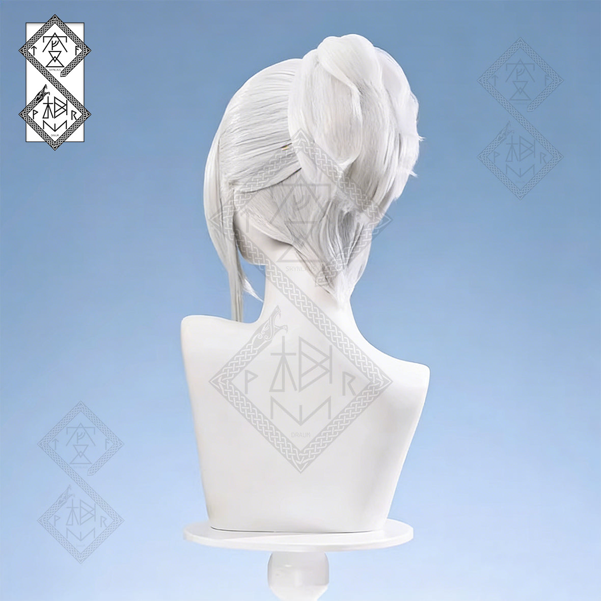 Valorant Jett Cosplay Wig – White Ponytail Wig with Hair Clip, Jett Cosplay Hair Anime Game Costume Accessory