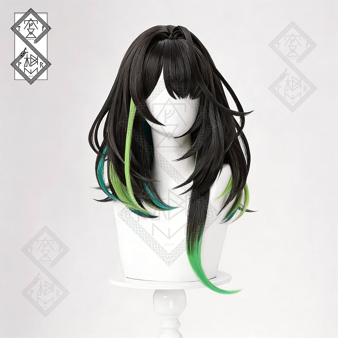 Arknights Mon3tr Cosplay Wig – Multi-Tone Gradient Wig with Highlighted Strands, Heat-Resistant Synthetic Anime Costume Hair