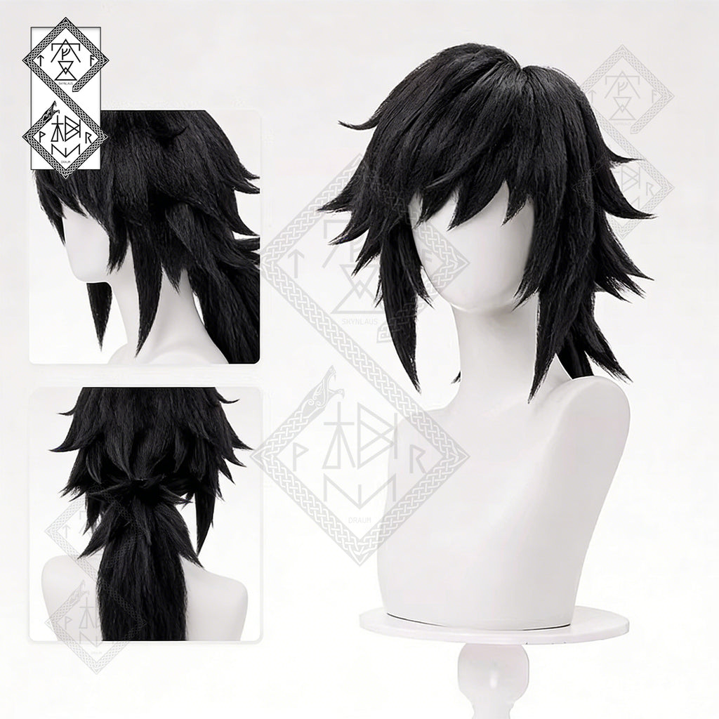 Demon Slayer Zenitsu Giyu Inosuke Cosplay Wig – Giyu Wig Fluffy Anime Wig | Kimetsu no Yaiba Cosplay Hair Heat Resistant for Halloween(Ver.1)