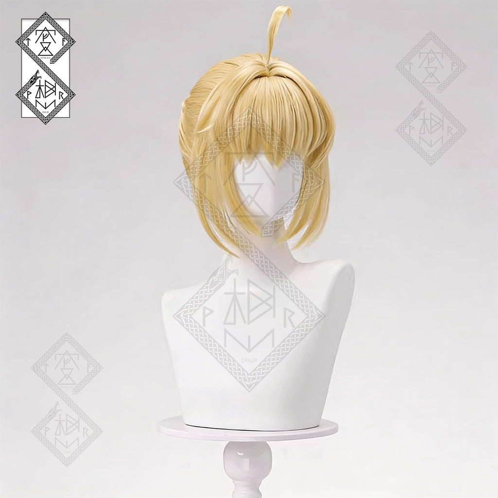 Honkai: Star Rail Saber Cosplay Wig – Fate Collaboration Anime Wig | Blonde Realistic Cosplay Hair Heat Resistant Synthetic Wig for Halloween