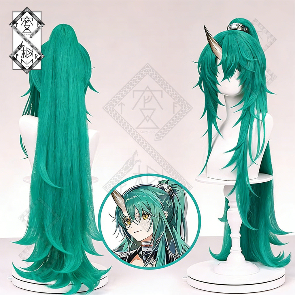 Arknights Hoshiguma Cosplay Wig – Ponytail Anime Wig | Realistic Cosplay Hair Heat Resistant Synthetic Wig for Halloween