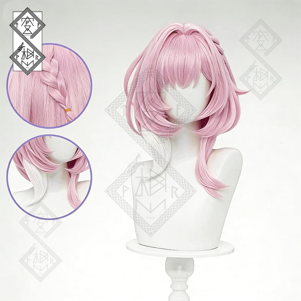 Honkai: Star Rail Little Cyrene Cosplay Wig – Gradient Braid Anime Wig | Highlight Side Bangs Realistic Cosplay Hair Heat Resistant Synthetic Wig