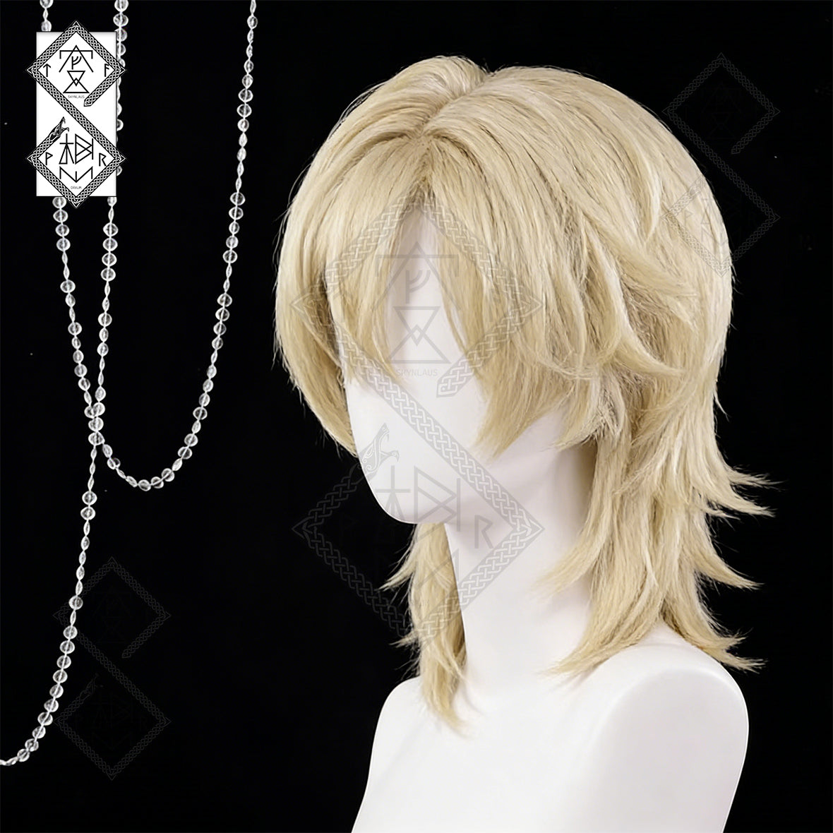 Honkai: Star Rail Aventurine Cosplay Wig – Layered Mullet Wolf Cut Short Hair Anime Wig