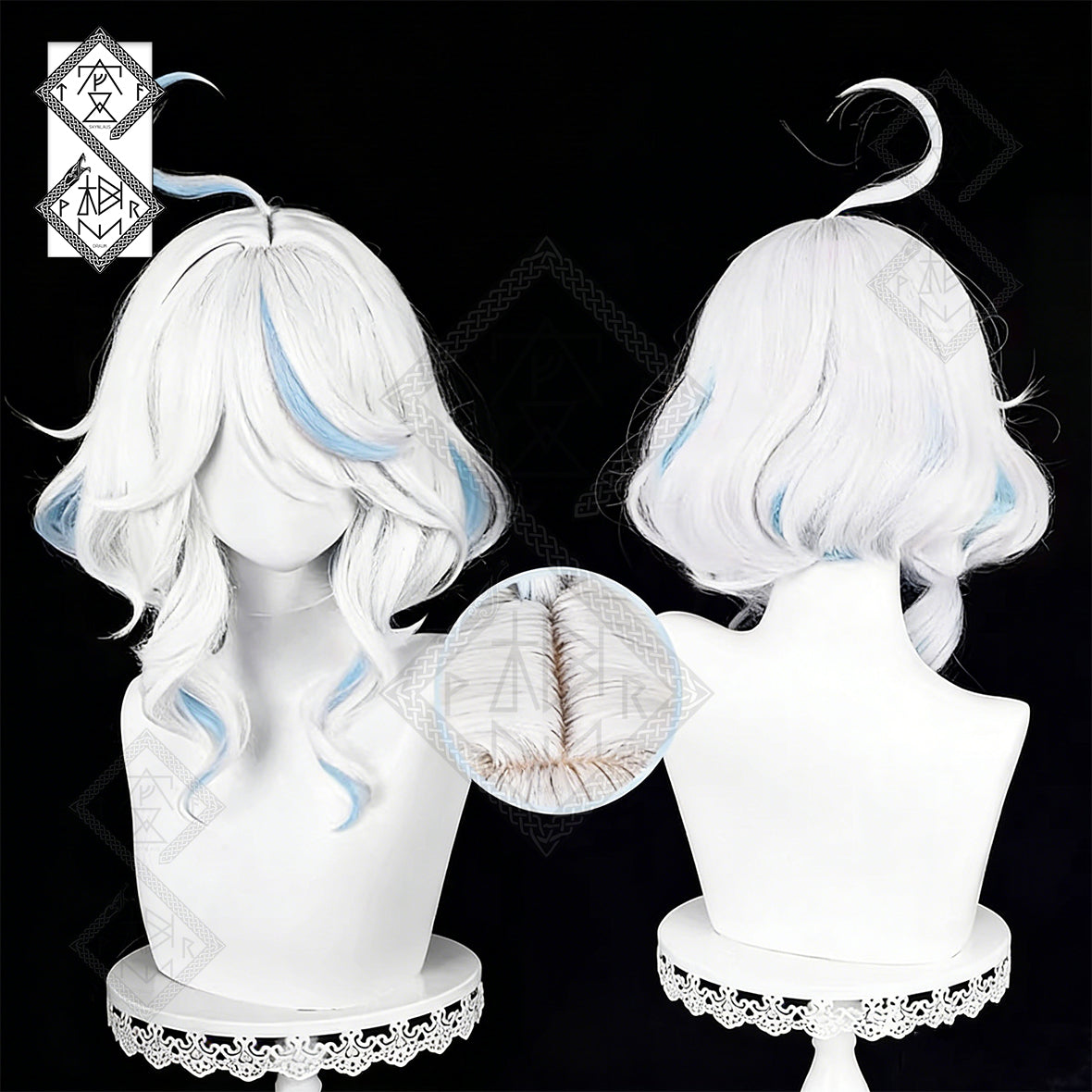 Genshin Impact Furina Focalors Cosplay Wig – Realistic Hairline, Heat Resistant Synthetic Wig(Style 3 Short Hair, Light Color: Pure White)