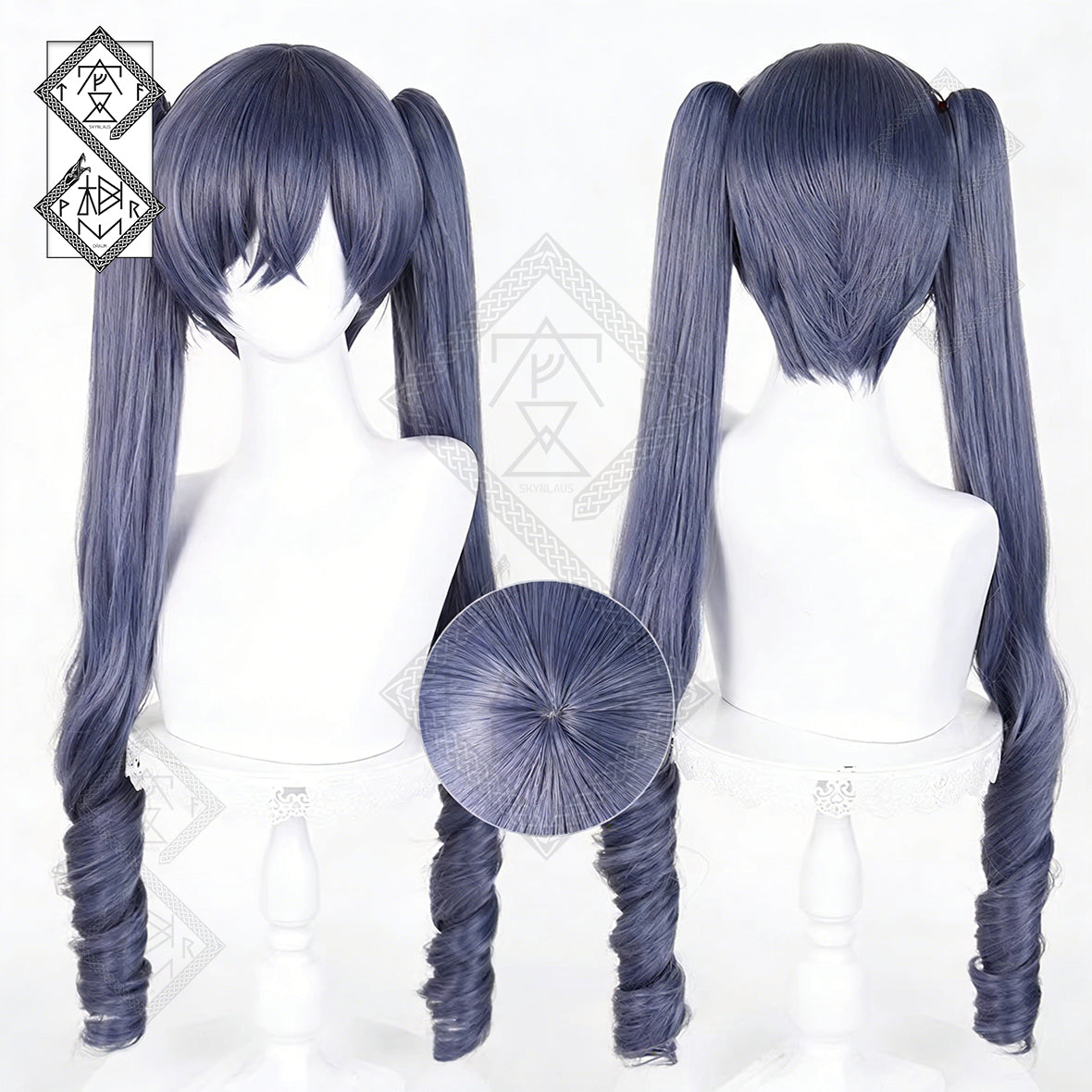 Ciel Phantomhive Cosplay Wig Black Butler Blue Gray Mixed Color Anime Wig Heat Resistant Synthetic Hair(Female Ver.4)